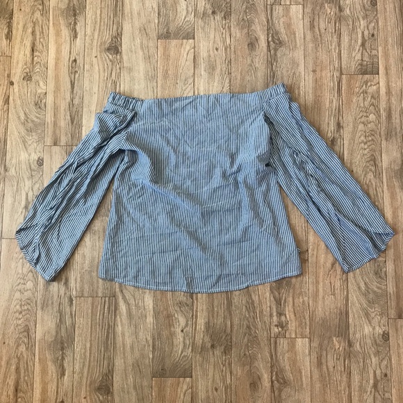 Merona Tops - Off the Shoulder Striped Top